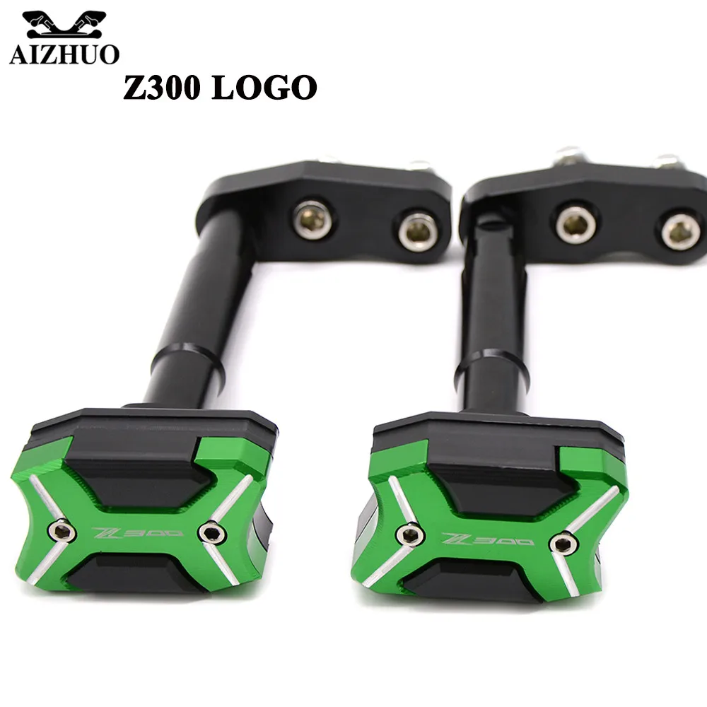 Z300 LOGO Motorcycle Frame Crash Pads Engine Case Sliders Protector For KAWASAKI Z300 2013 2014 2015 2016 With Z300 LOGO