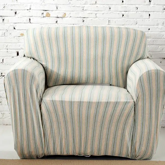 Universal couch sofa covers,cheap light blue stripes slipcovers for furniture,multi size plush