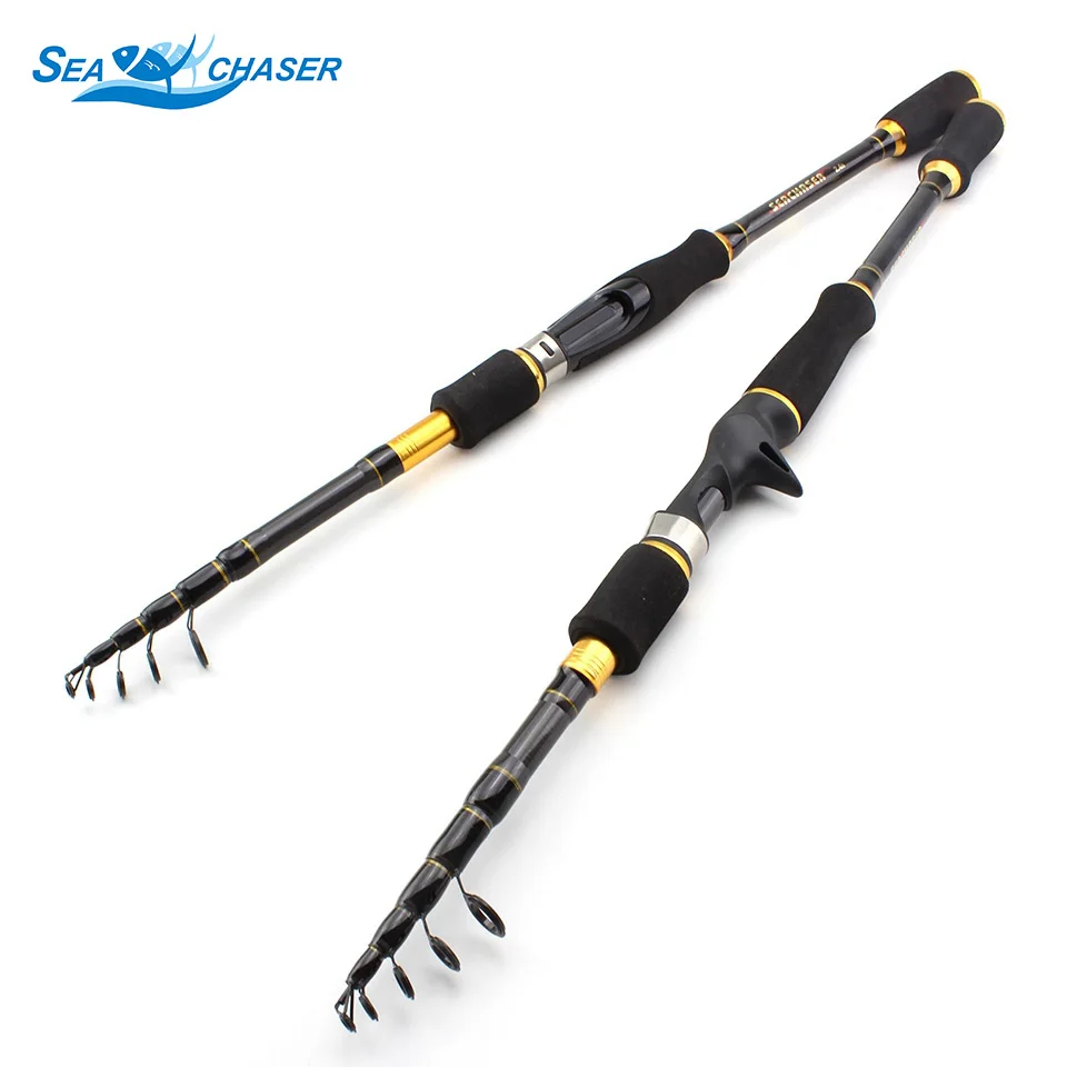 

Promotion! 1.8m 2.1m 2.4m 2.7m Carbon Spinning Casting Fishing Rod lure telescopic fishing rod M power Travel Trout pole