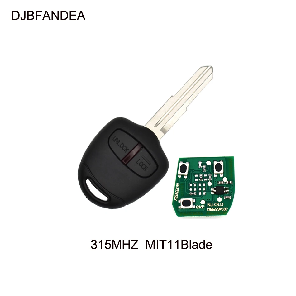 

DJBFANDEA 2 Buttons Car Remote Key Control for MITSUBISHI Outlander Pajero ASX Lancer MIT11 Blade 315MHz with ID46