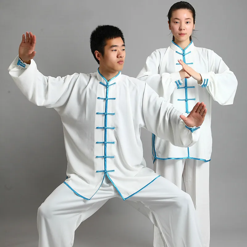 Традиционная китайская одежда унисекс 14 цветов с длинными рукавами ушу тайчи форма для кунгфу костюм униформа Тай Чи одежда для тренировок