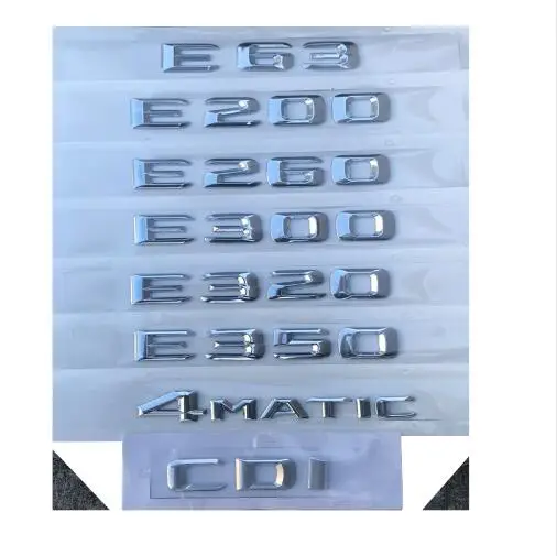 Хромированный Автомобильный багажник Буквы Знак Эмблемы для Mercedes Benz E43 E55 E63 AMG E200 E250 E300 E320 E350 E400 E180 4matic интерактивного компакт-диска