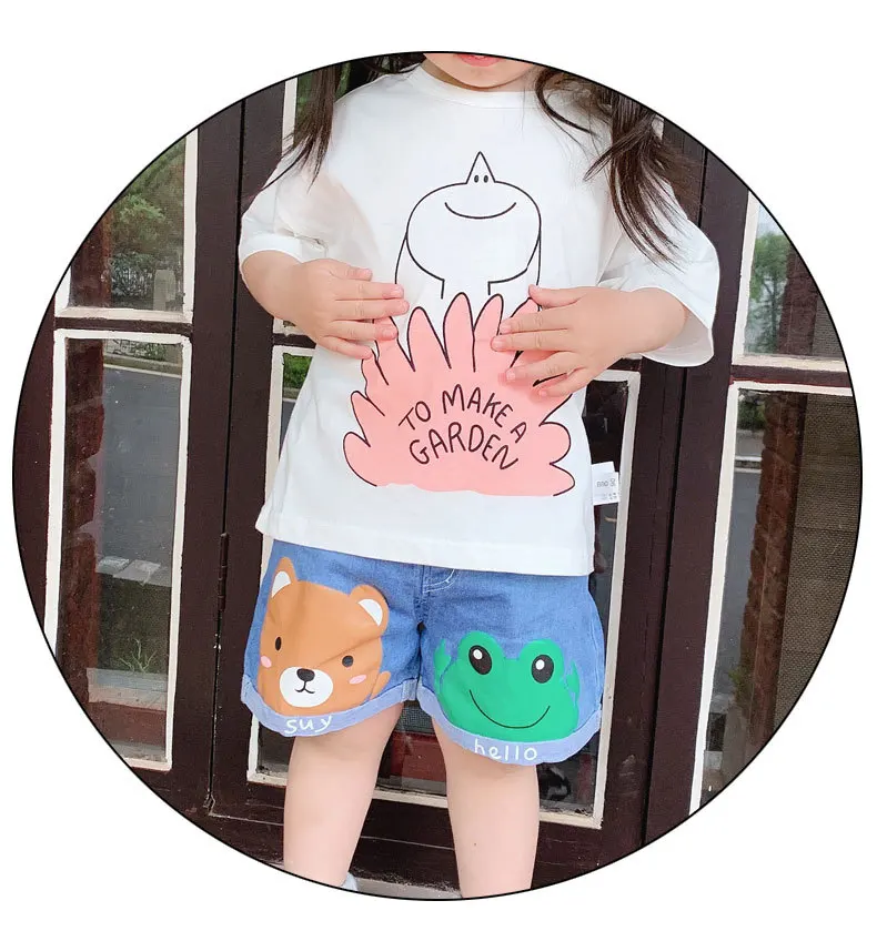INS/популярная одежда для маленьких мальчиков Одежда для маленьких девочек Детские футболки с рисунками BOBO VESTIDOS VETEMENT/Одежда для девочек детская одежда