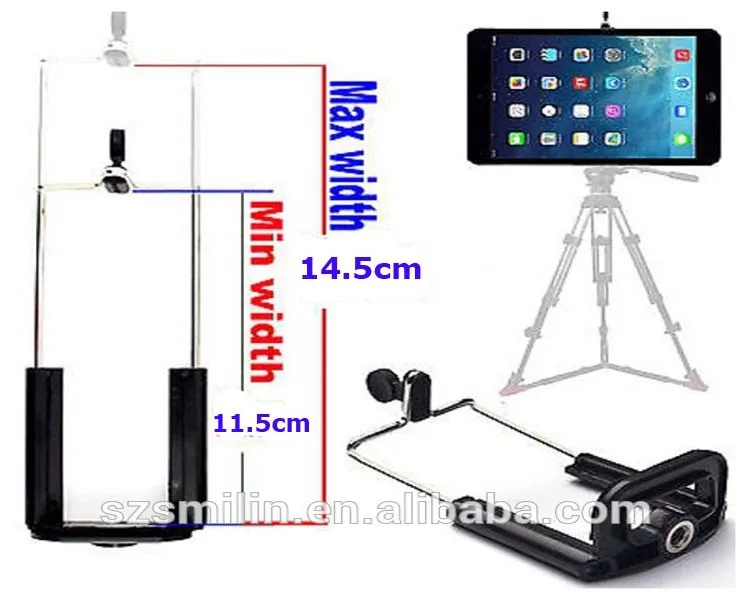 6 Зажимы/lot универсальный монопод/штатив 1/" головки винта U Клип держатель телефона для iPad 2 iPad мини iphone7 плюс MIUI Samsung note4