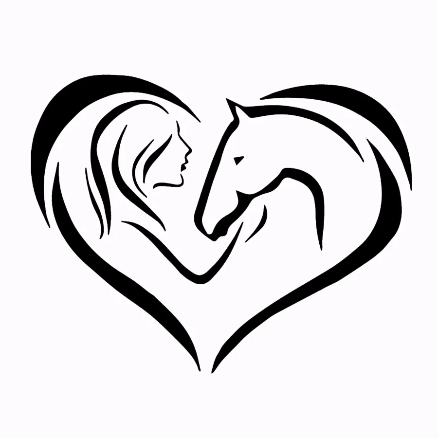 Download Car styling Horse woman heart Sticker Motorcycle ...