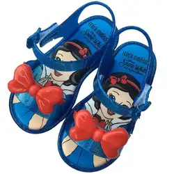 Пластиковые сандалии для девочек 2019 Melissa Новая принцесса пластмассовые прозрачные сандалии белоснежные сандалии для девочек обувь