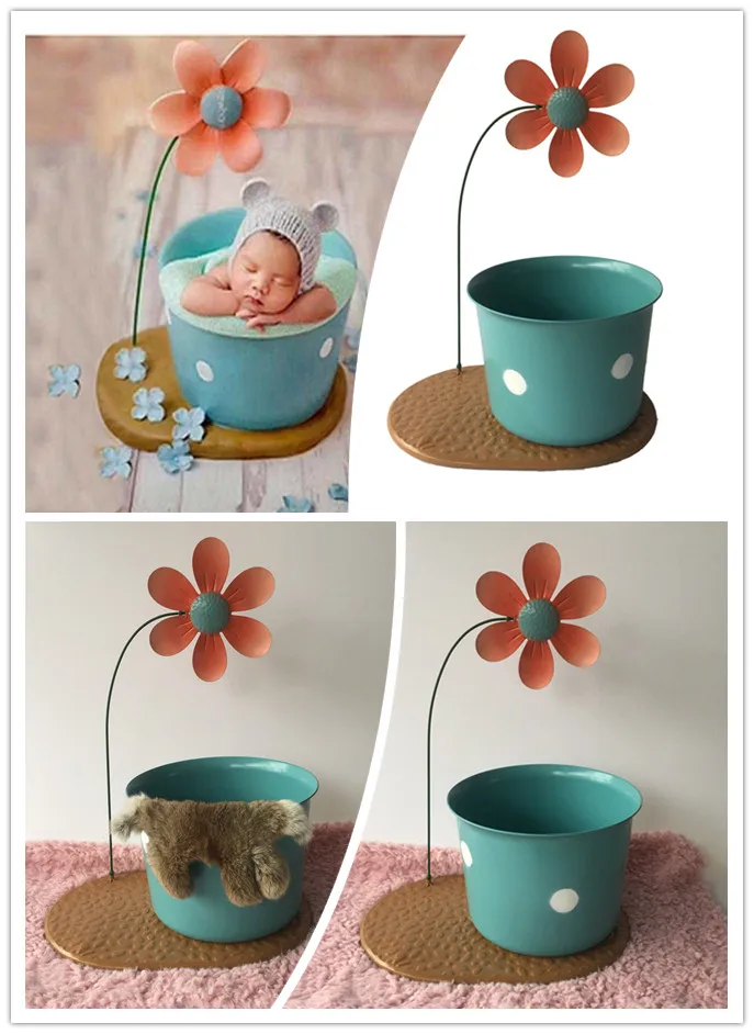 Новорожденных реквизит творческие детские съемки вспомогательный прекрасный позирует металла бутафорские цветы