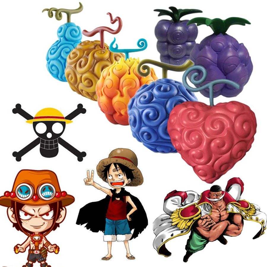 One Piece Anime Devil Fruit Luffy rubber Exelon Flame White beard epicenter Collect Decorative