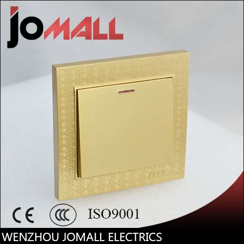 Luxury gold Wall Switch Panel, Light Switch,1 Gang 2 Way Push Button