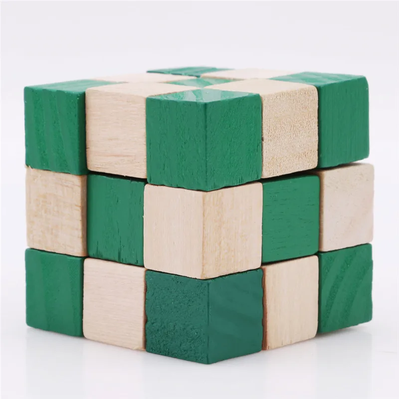 Деревянный Магический Куб вызов IQ Игрушки для мозга Классическая игра змея линейка Волшебная змея Популярная Твист головоломка для детей подарок J0052