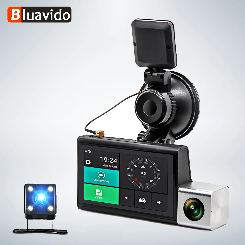

Bluavido 3G Car DVR GPS Logger FHD 1080P WDR Night Vision auto video recorder with rear camera registrator Remote Monitoring