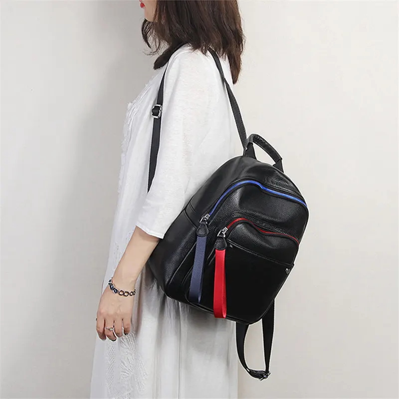 Nesitu Высокое качество Новые модные черные из натуральной кожи милые женские рюкзаки из натуральной кожи для девушек женские дорожные сумки M1019