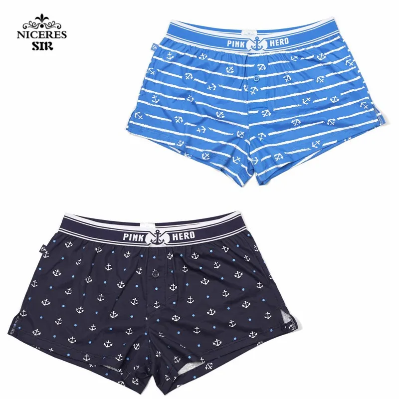 

PINK HERO 2 pcs/lot Men Underwear Boxers Sexy Breathable Cotton Printed Underwear Men Boxer Pants Men underwear shorts at home