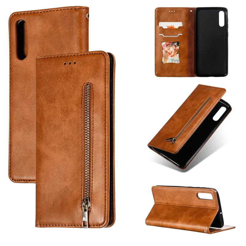 

Zipper Wallet Leather Case For Samsung Galaxy A50 Flip Magnet Business Phone Case For Samsung Galaxy A50 Coque Capa