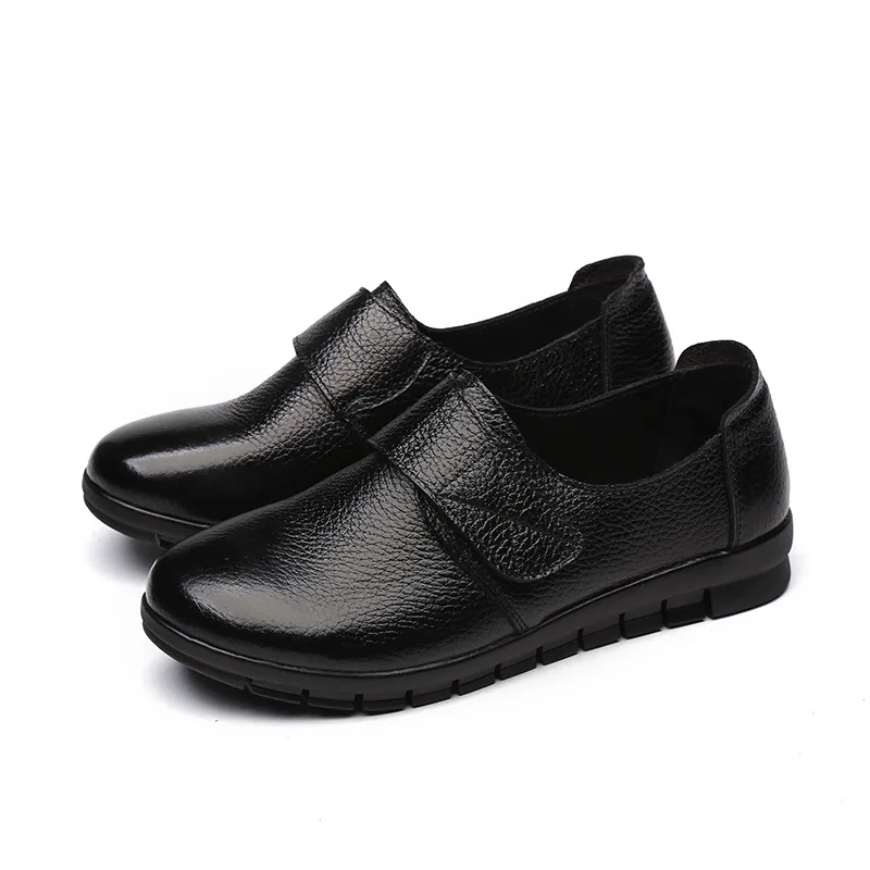 black flat leather shoes womens