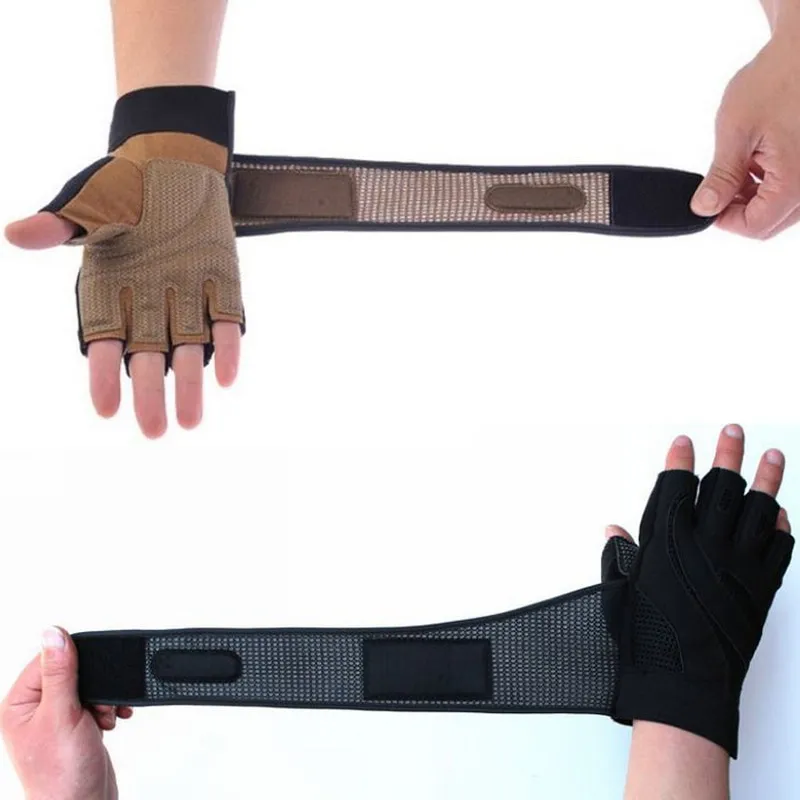 M-XL Gym Body Building Training Fitness Gloves Sports Equipment Weight Lifting Workout Breathable Wrist Wrap T28