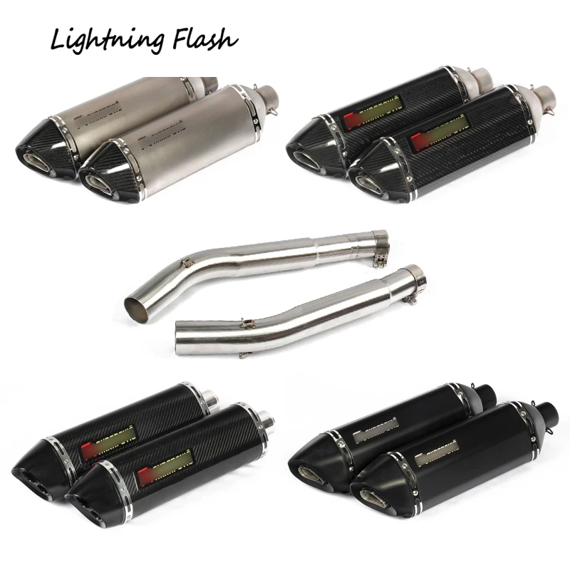 

For 08-17 Suzuki Hayabusa GSX 1300R Exhaust Whole Set Front Link Pipe 470 mm Muffler Tail Pipe Slip On Motorcycle Modified Elbow