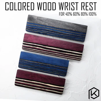 

Colored Wood Wrist Rest Wood and veneer Made from solid piece of Rubber feet for mechanical keyboards gh60 xd60 xd64 80% 87 104