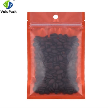 

8.5x13CM Clear/ Orange/ Silver Heat Sealing Matte Translucent Package Pouch Flat Zip Lock Plastic Bags w/ Hang Hole