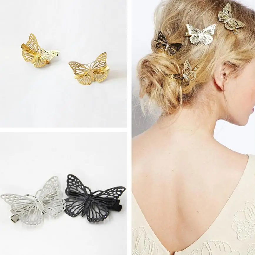 

GEMIXI Shiny Golden Butterfly Hair Clip Headband Hair Accessories Headpiece 4.25