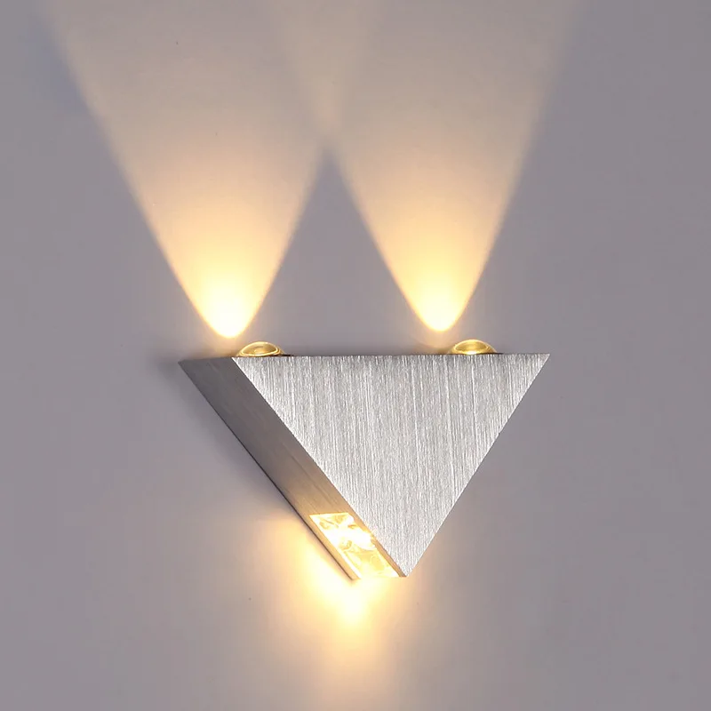 

2pcs Led Wall Lamp 6W Aluminum Body Triangle Wall Light For Bedroom Home Lighting Luminaire Bathroom Light Fixture Wall Sconce