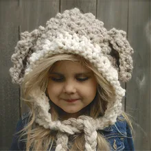 Детская шапка на возраст от 3 до 8 лет, детские зимние шапки для девочек и мальчиков, хлопковая плотная теплая вязаная шапка с ушками