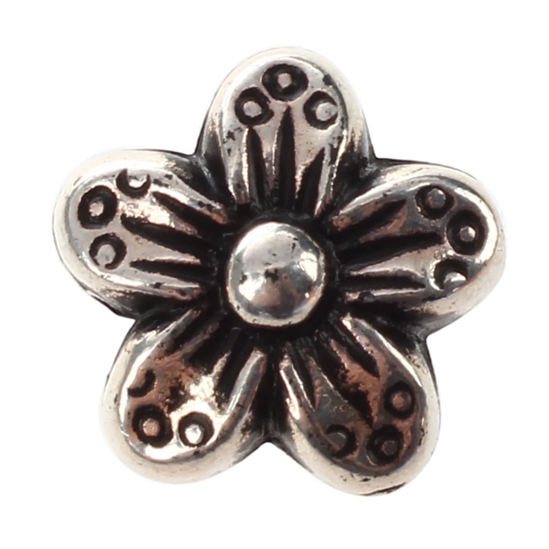 

100Pcs Tone Floral&Flower Spacer Beads 9*9mm Possession of silver