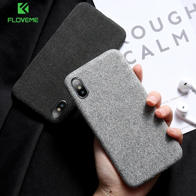 FLOVEME Cloth Texture Case For iPhone 7 X XS Max Soft Silicone TPU Ultra Thin Case For iPhone 7 8 Plus 6 6S Plus X XR XS Cover
