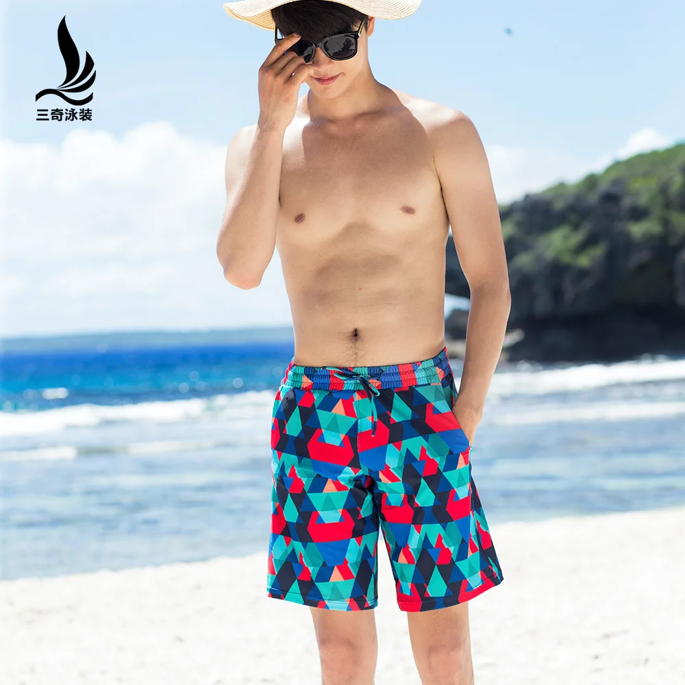 Shanqi стиль, мужчины наружное плоский угол для отдыха Штаны Приморский на отпуск горячей песчаный пляж удобные и свободные брюки - Цвет: Red 10