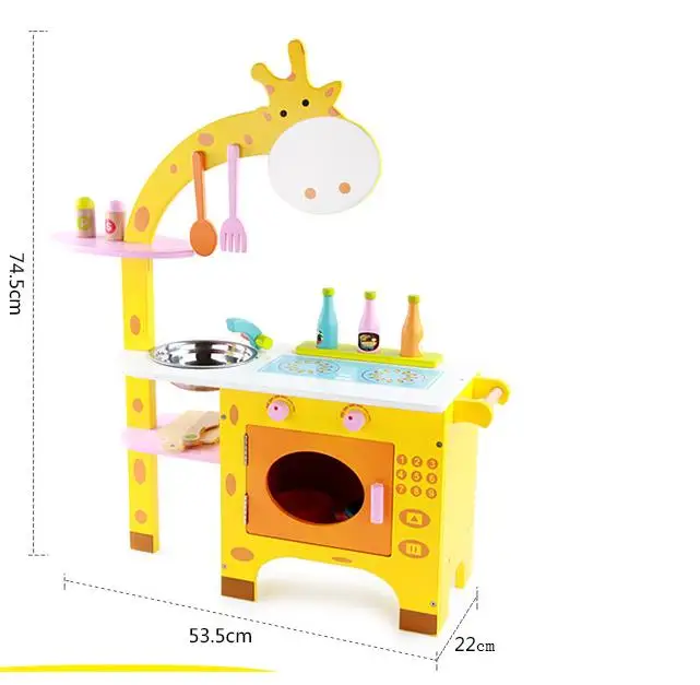 Дети ролевые игры деревянная игрушка жираф кухонный игровой набор игрушечный миксер играть товары для дома Кухонные Игрушки для девочек 3 года
