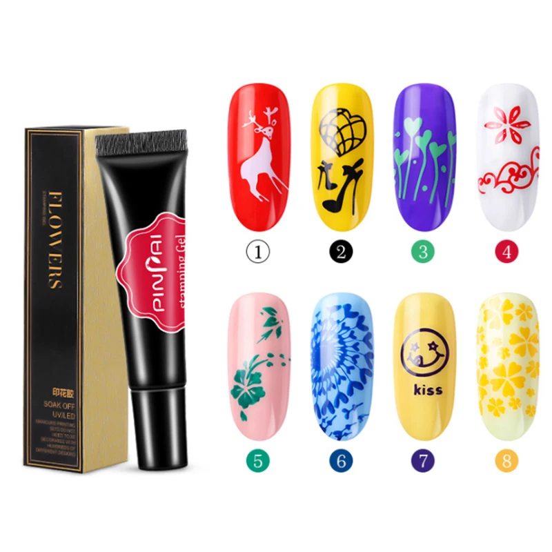 8ml Fashion Nail paint glue art printed steel plate tips glitter seal tool | Красота и здоровье