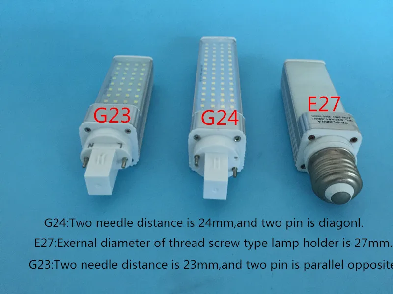 10 Вт, 12 Вт, 15 Вт, 18 Вт, 20 Вт, G24 светодиодный лампы G23 E27 ласпочка освещения bombilas свет сменная люминесцентная лампа 180 градусов с горизонтальным разъемом