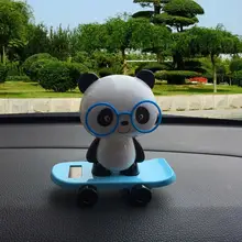 На солнечных батареях Танцующая панда животное качающийся анимированный поплавок Танцующая Игрушка Декор автомобиля