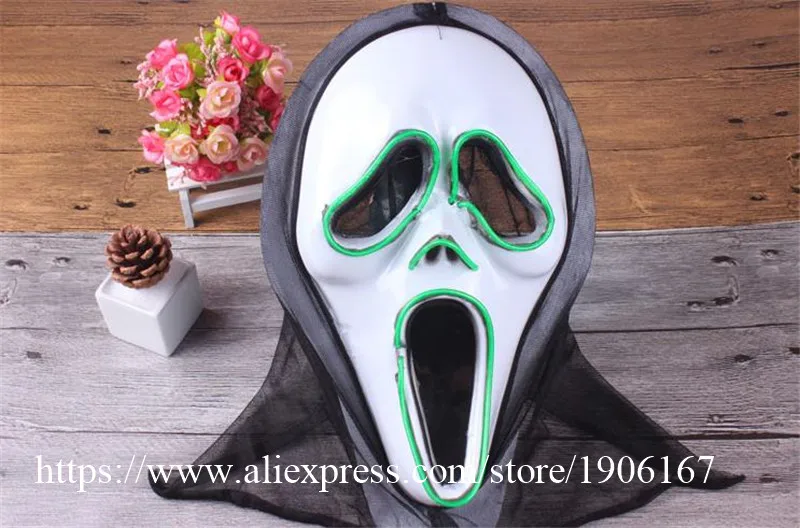 New Year Flash El Wire Led Glowing Beauty Christmas Party Mask Hot Sale11