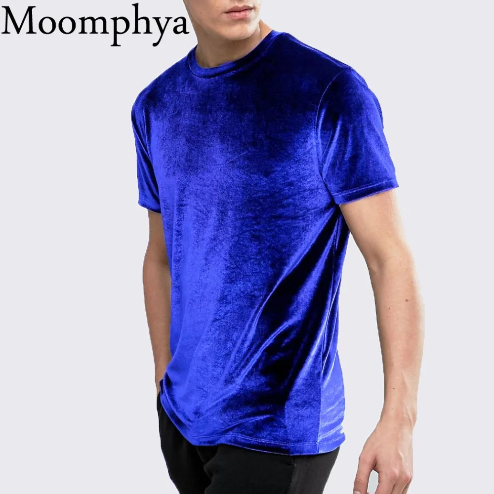 Moomphya 2018 men short sleeve velour t shirt Famous stars style t-shirt men