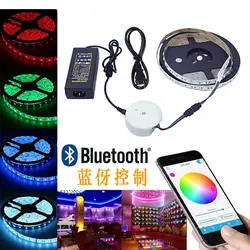 Smart Bluetooth светодио дный RGB APP led управление Лер + м 5 м RGB светодиодные ленты свет комплект 12 В в 3A адаптеры питания для iPhone, Android, телефон