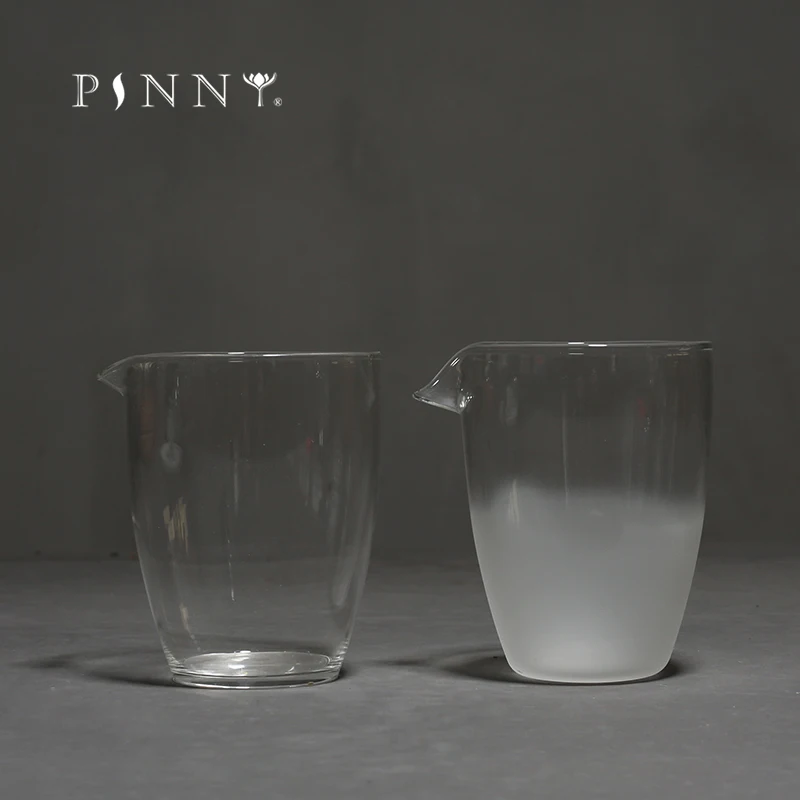 

PINNY 175ml Heat Resistant Glass Cha Hai High Borosilicate Transparent Fair Cups Chinese Kung Fu Tea Service Glass Teacup