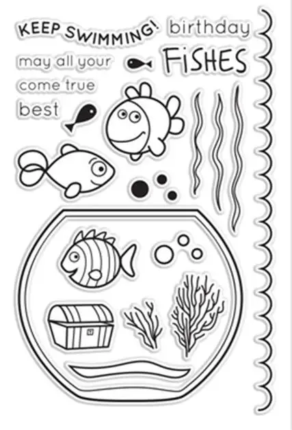 

fish tank Transparent Clear Stamps for DIY scrapbooking photo album/Card Making