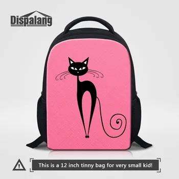 

Dispalang Pink Cartoon School Bag for Girls Abstract Cat Printing 12 inch Small Backpack For Preschooler Kindergarten Book Bag