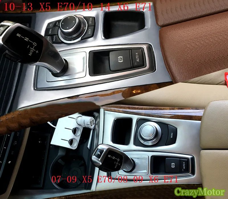 

1pcs Stainless Car Gear head sticker style Gear Shift decoration cover For BMW X5 E70 X6 E71 Left hand drive car