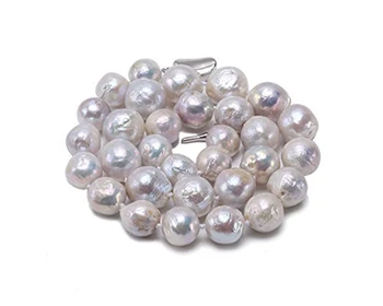 

White Baroque Pearl Necklace Freshwater Cultured Party Wedding Jewelry for Women Gift