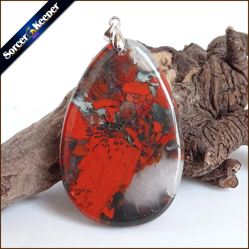 

Collares New Pendant Necklace Natural Crystal Stone Bloodstone Beads Agates Necklace & Pendants Fashion Bijoux Women WS733