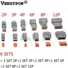 6 комплектов Deutsch DTM 2-12 P DTM06-2S 3 S 4S 6 S DTM04-2P 3 P 4 P 6 P 12 P 20-24 AWG водонепроницаемый разъем с булавками автомобильный герметичный разъем