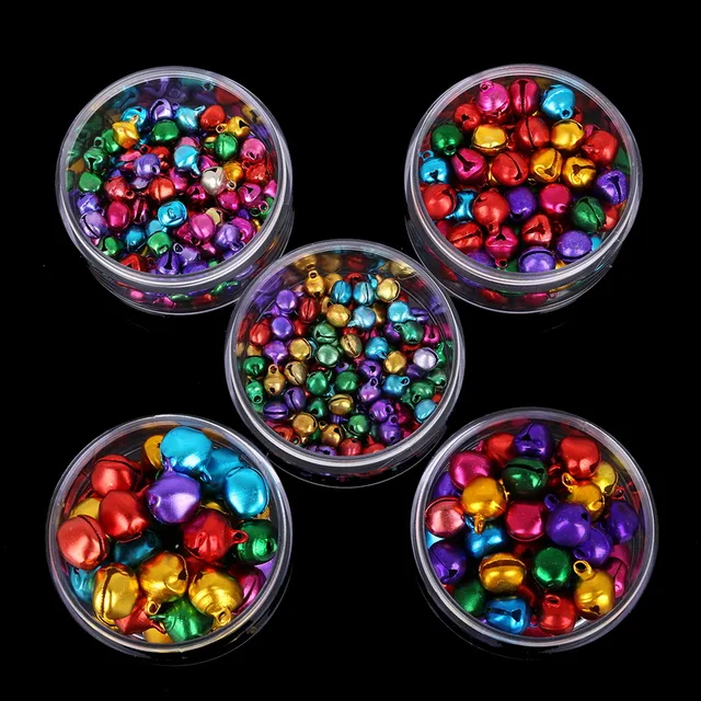 Cuentas sueltas de colores mezclados para decoración de fiestas, cascabeles  pequeños de 6mm-14mm para decoraciones de árboles de Navidad, 30-200  unidades - AliExpress