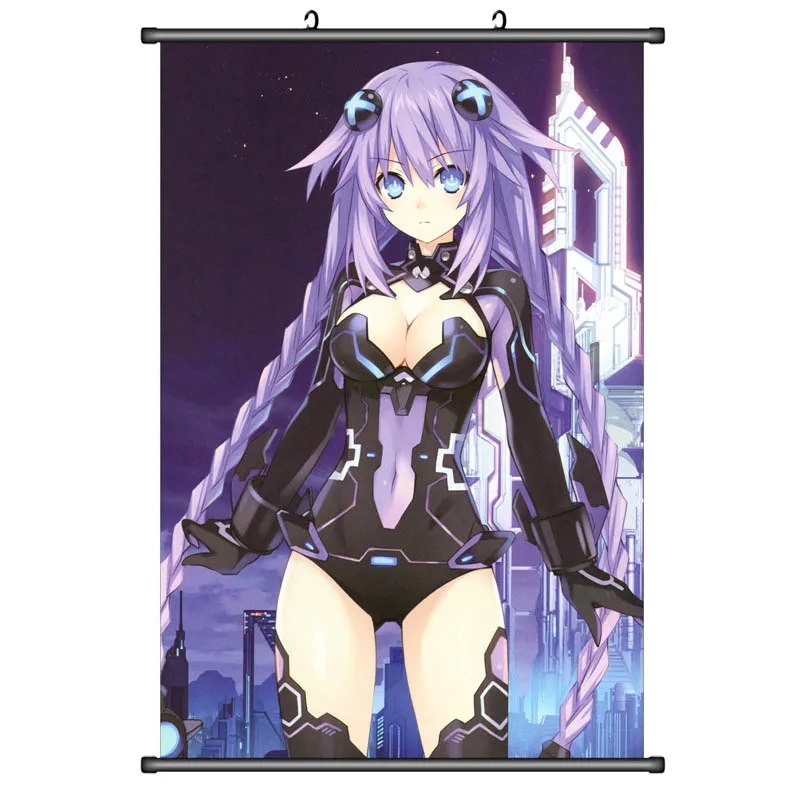 Hyperdimension Neptunia 60X90 см мультфильм настенные картины свитки плакат с героями аниме HD рисование на ткани стикер на стену украшение дома