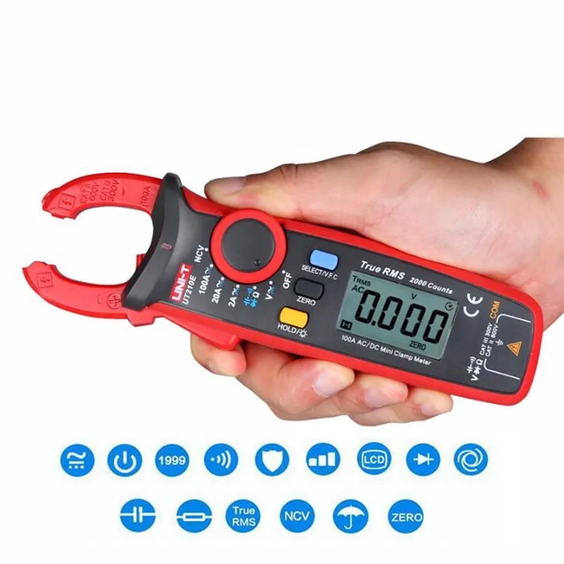 

Digital Clamp Meter AC DC Multimeter Auto range Current Clamp Pincers Voltmeter Ammeter Ohmmeter VFC NCV UNI-T UT210E TRUE RMS