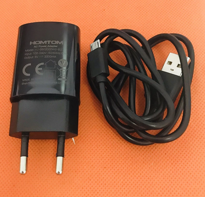 Original 2.0A Travel Charger EU Plug Adapter+ USB Cable for HOMTOM S9 Plus MT6750T Octa Core Free shipping | Мобильные телефоны и