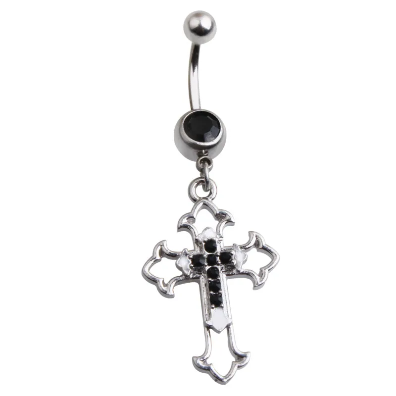 

2015 New Arrival Cross Belly Button Ring High CZ Stainless Steel Navel Ring Body Piercing Jewelry