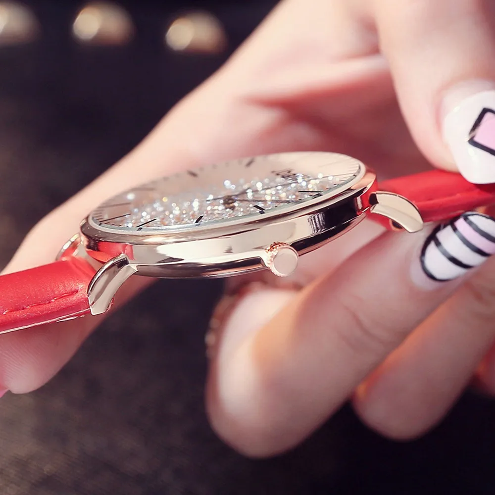 Для женщин браслет часы Красного стильная женская обувь Hodinky фирменные белые часы леди Наручные часы с украшениями в виде кристаллов