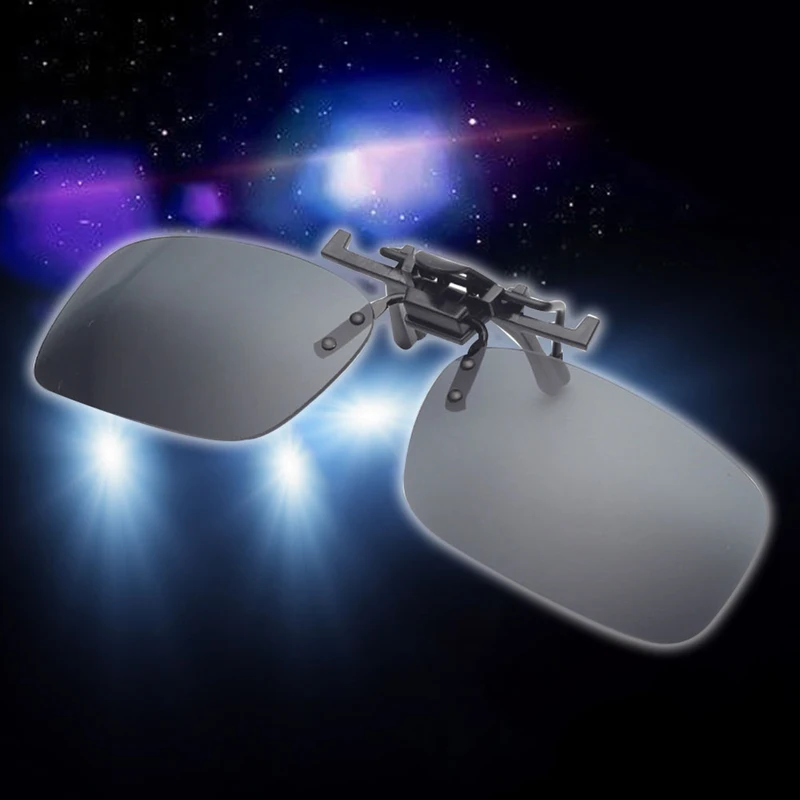 Clip On Sunglasses Driving Night Vision Lens Sun Glasses Male Anti-UVA For Men Women With Case & Glasses Cloth